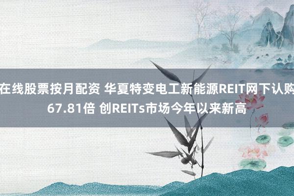 在线股票按月配资 华夏特变电工新能源REIT网下认购67.81倍 创REITs市场今年以来新高