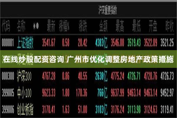 在线炒股配资咨询 广州市优化调整房地产政策措施